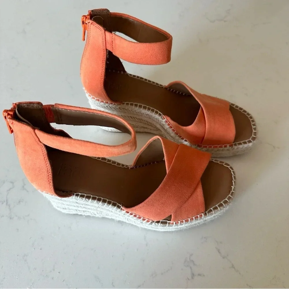NORDSTROM RACK Caroline Platform Wedge in orange size: 5.5